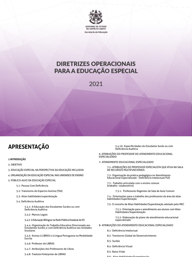 Diretrizes Ed Especial | PDF | Educação Especial | Inclusão (Educação)