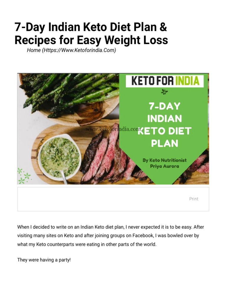 7-Day Indian Keto Diet Plan & Recipes for Weight Loss | PDF | Kebab