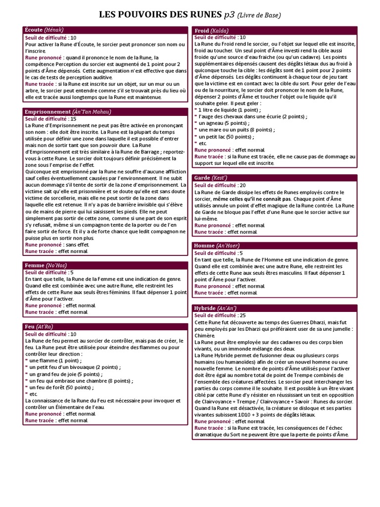 Pouvoirs des Runes : Guide Pratique | PDF