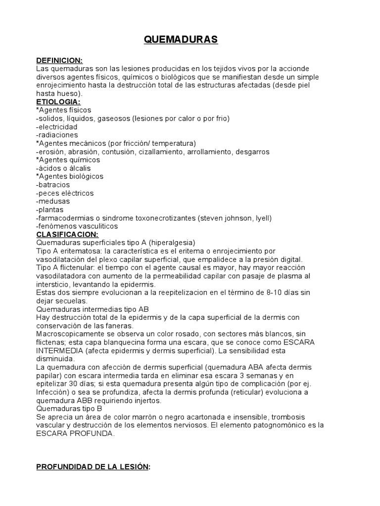 Clasificación y Manejo de Quemaduras | PDF | Quemar | Edema