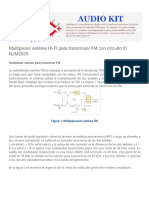 Kit de Audio - Multiplexor Estéreo HI-FI para Transmisor FM Con Circuito IC NJM2035