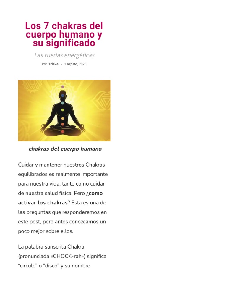 Significado de los 7 chakras del cuerpo | PDF | Mente