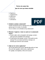 Práctica de Español Sinónimos, Parónimos, Polisemia, Tipos de Textos