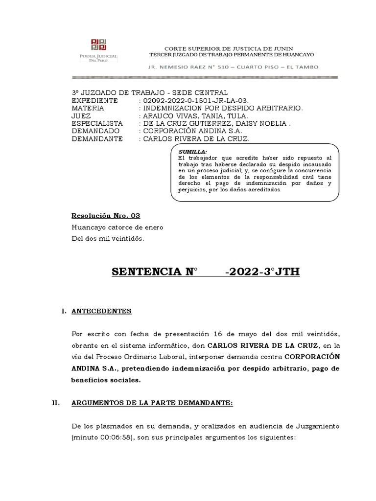 La Sentencia | PDF | Debido al proceso | Daños y perjuicios