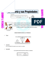 Ficha La Materia y Sus Propiedades para Quinto de Primaria