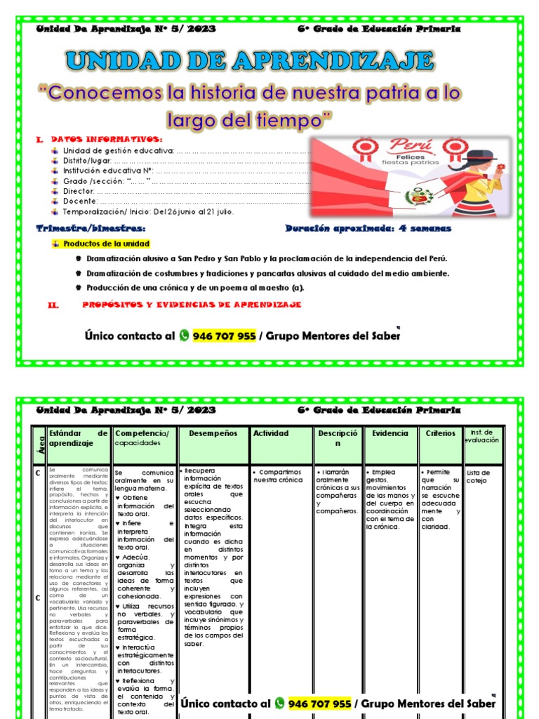 6° Grado Unidad de Aprendizaje Julio | PDF | Números | Geometría