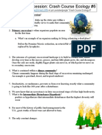 Ecological Succession: Crash Course Ecology #6: Is When Organisms Populate An Area