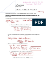 Pediatric Medication Math Practice Worksheet