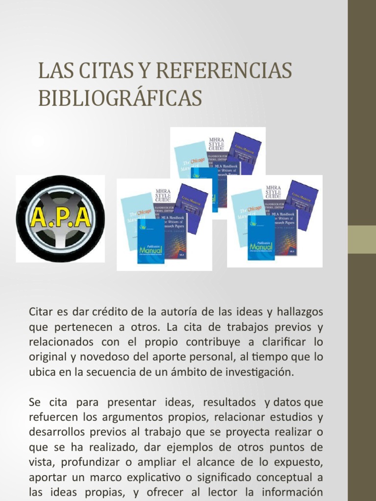 Las Citas y Referencias Bibliográficas | PDF | Bibliografía | Estilo apa