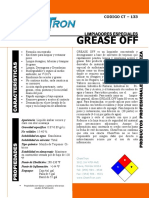 Grease Off TDS CT-133 (Spanish)