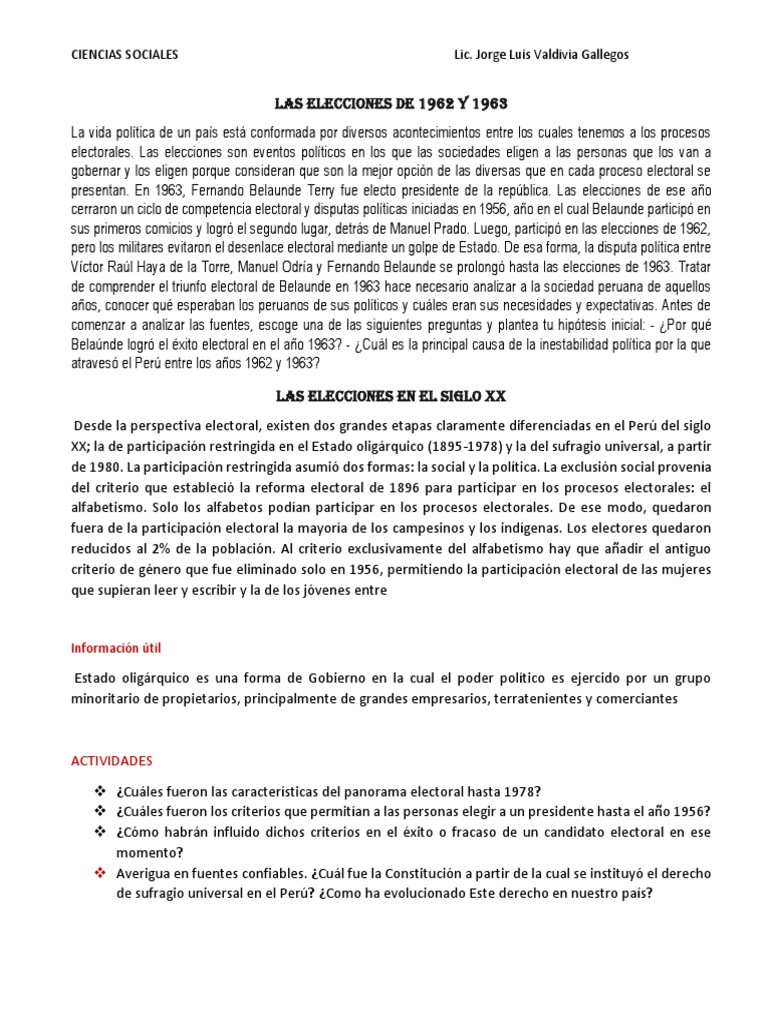 Las Elecciones de 1962 y 1963 PDF