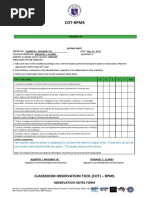 Classroom Observation Instrument | PDF