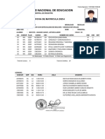 Universidad Nacional de Educacion: Ficha de Matricula 2023-I