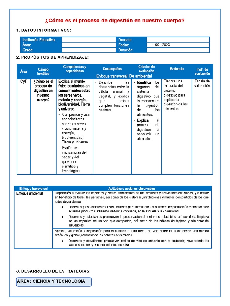 5 Cyt Cómo Es El Proceso De Digestión En Nuestro Cuerpo Pdf