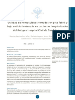 Utilidad de Hemocultivos Tomados en Pico Febril y Bajo Antibioticoterapia en Pacientes Hospitalizados Del Antiguo Hospital Civil de Guadalajara