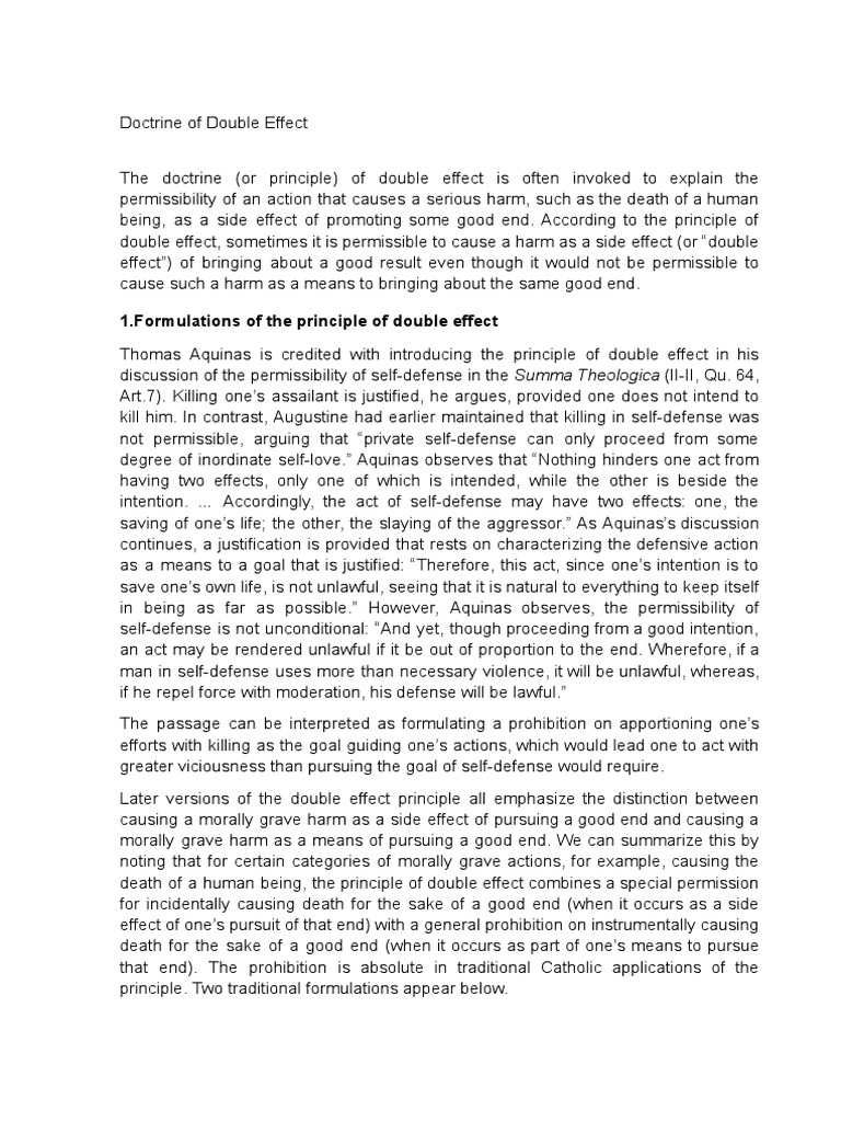 Doctrine of double effect pdf terminal illness intention