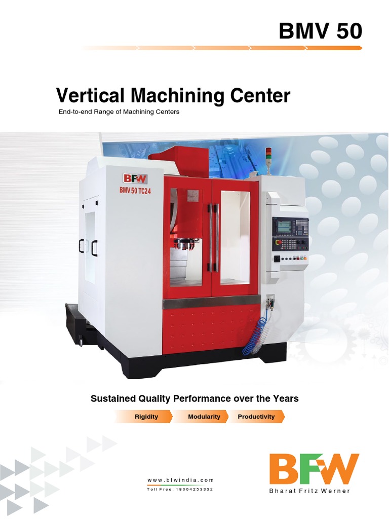 BFW BMV 50 VMC Machine Specifications | PDF | Numerical Control | Machining