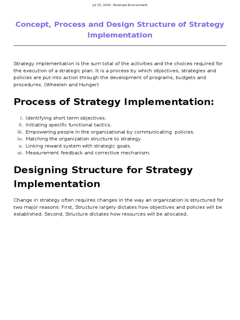 Strategy Implementation | PDF | Strategic Management | Human Resources