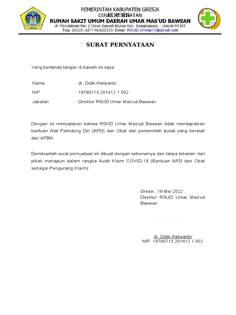 Format-Surat-Pernyataan-Bermaterai | PDF