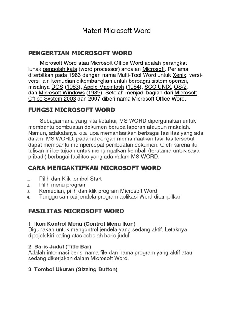 Materi Microsoft Word Pdf