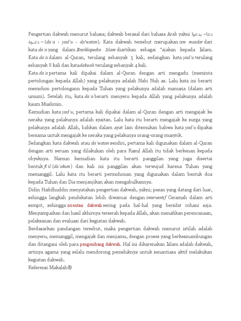 Pengertian Dakwah Menurut Bahasa | PDF