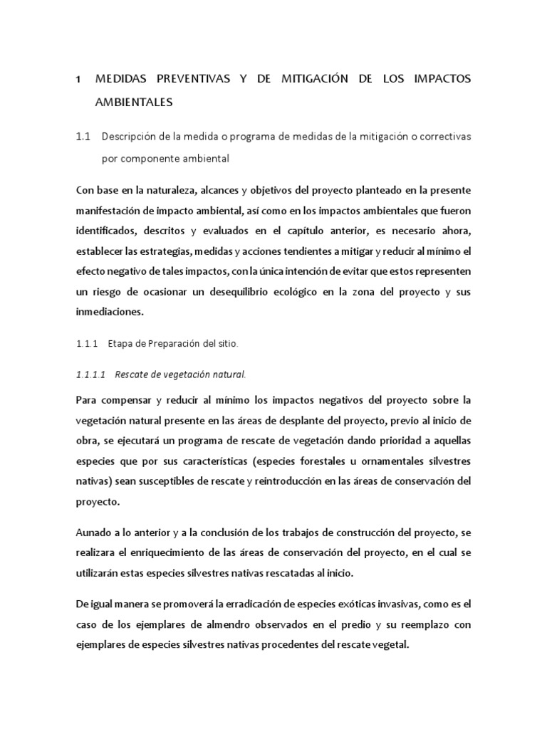 Estrategias de Mitigación Ambiental en Proyectos | PDF | Residuos ...