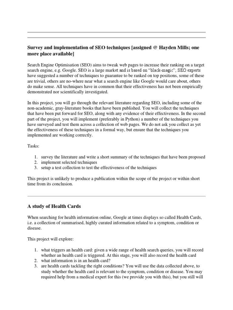 QUT Capstone Project PDF Search Engine Optimization Information