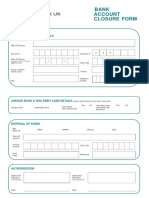 Closure of Account Form