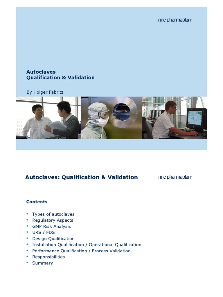 Qualification of Autoclaves Verification And Validation