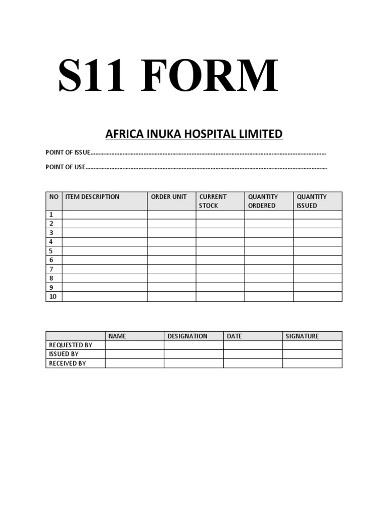 S11 Form for Procurement at Africa Inuka | PDF | Computers | Technology ...