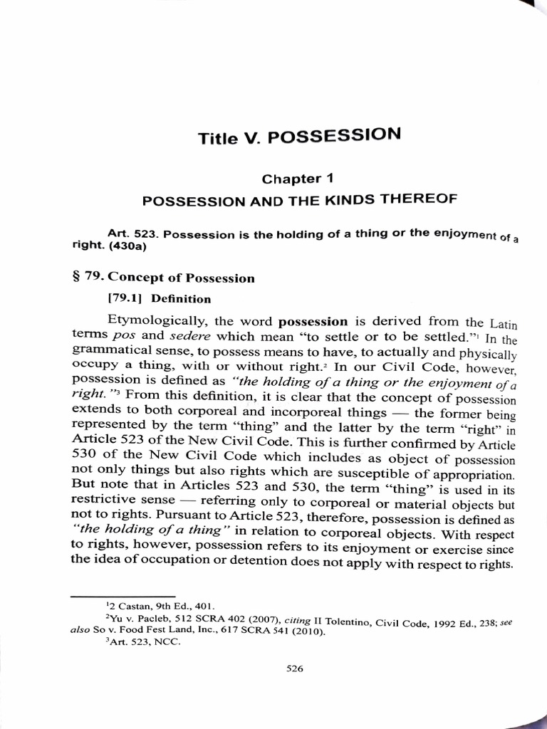 Possusu 1 PDF Possession (Law) Laches (Equity)