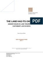 The Land Has Its Owners!: Gender Issues in Land Tenure Under Customary Law in Kenya