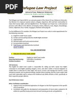 Job - Announcement Refugee Law Project