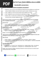 Bandwidth Conversions
