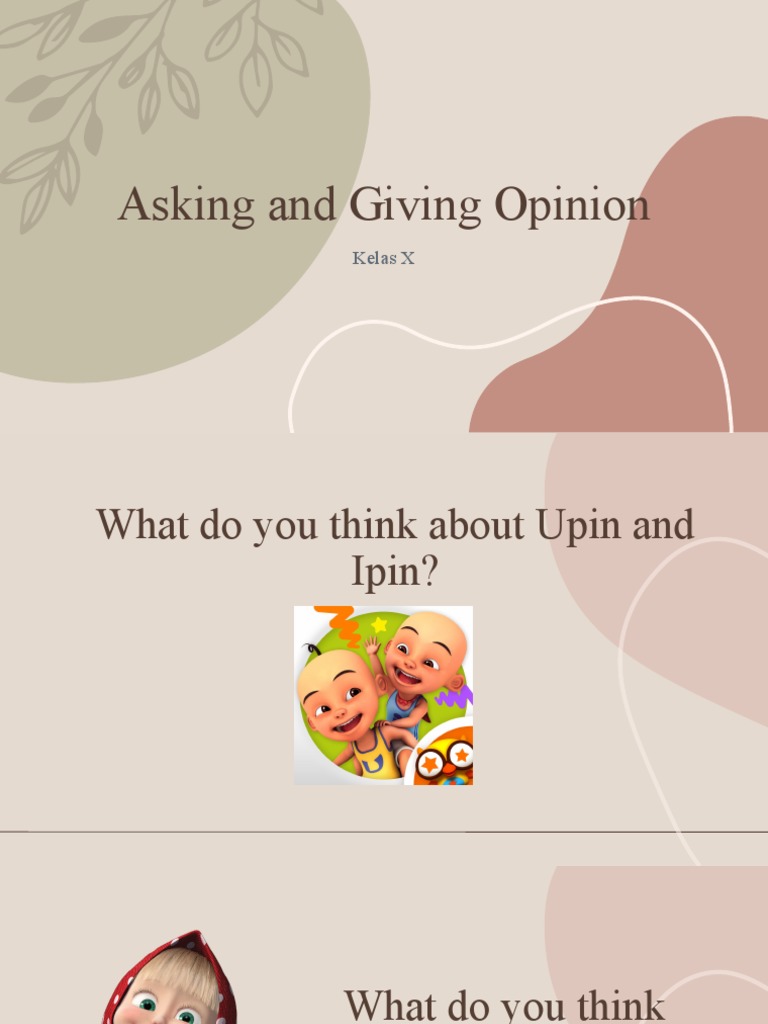 Soal asking and giving opinion pdf