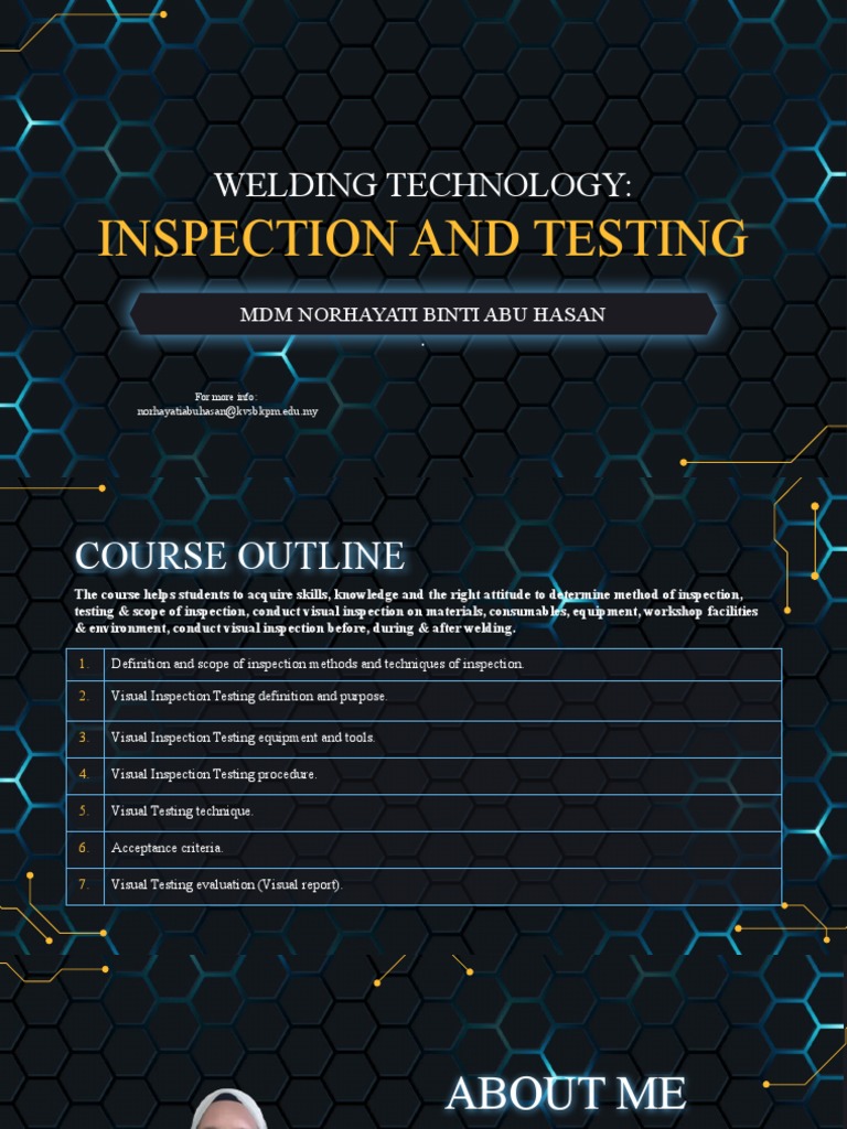 Chapter 1 Welding Inspection and Testing (MDM Norhayati) PDF