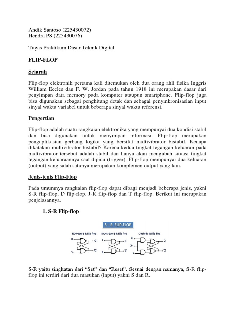 Jenis dan Fungsi Flip-Flop Elektronik | PDF