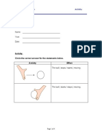 Activity Sheet - The Effects of Force