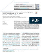 Examining Continuance Use On Social Network and Micro-Blogging Sites Different Roles of Self-Image and Peer Influence