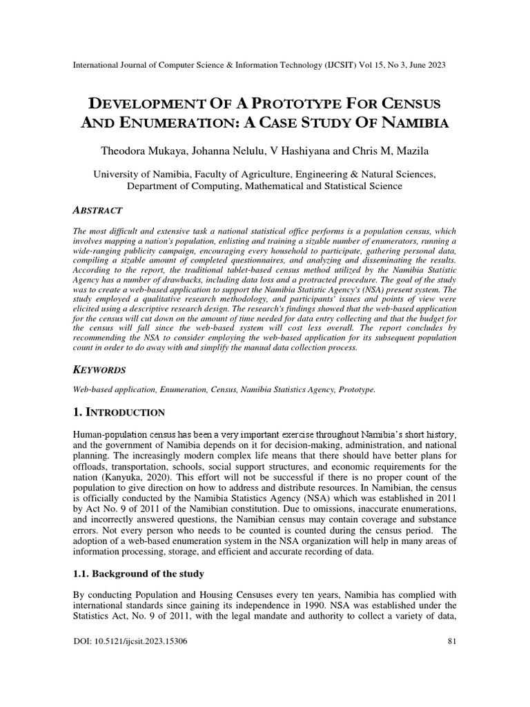 Web-Based Census Prototype for Namibia | PDF | Census | Databases