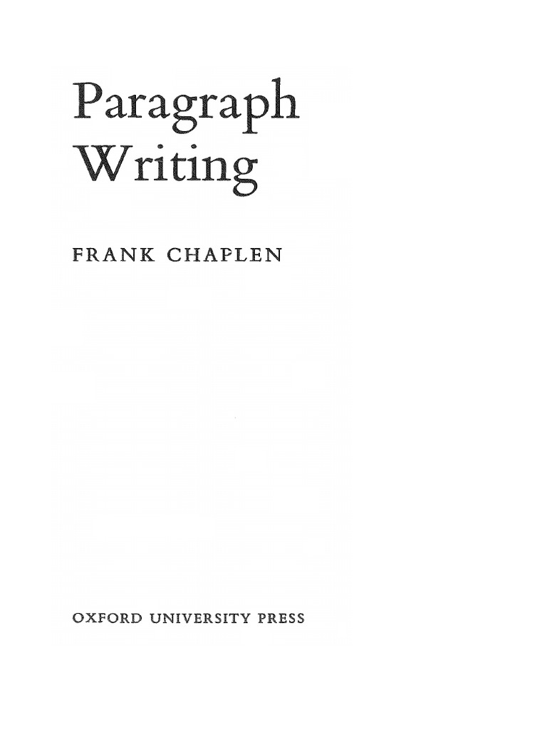 PARAGRAPH WRITING PDF