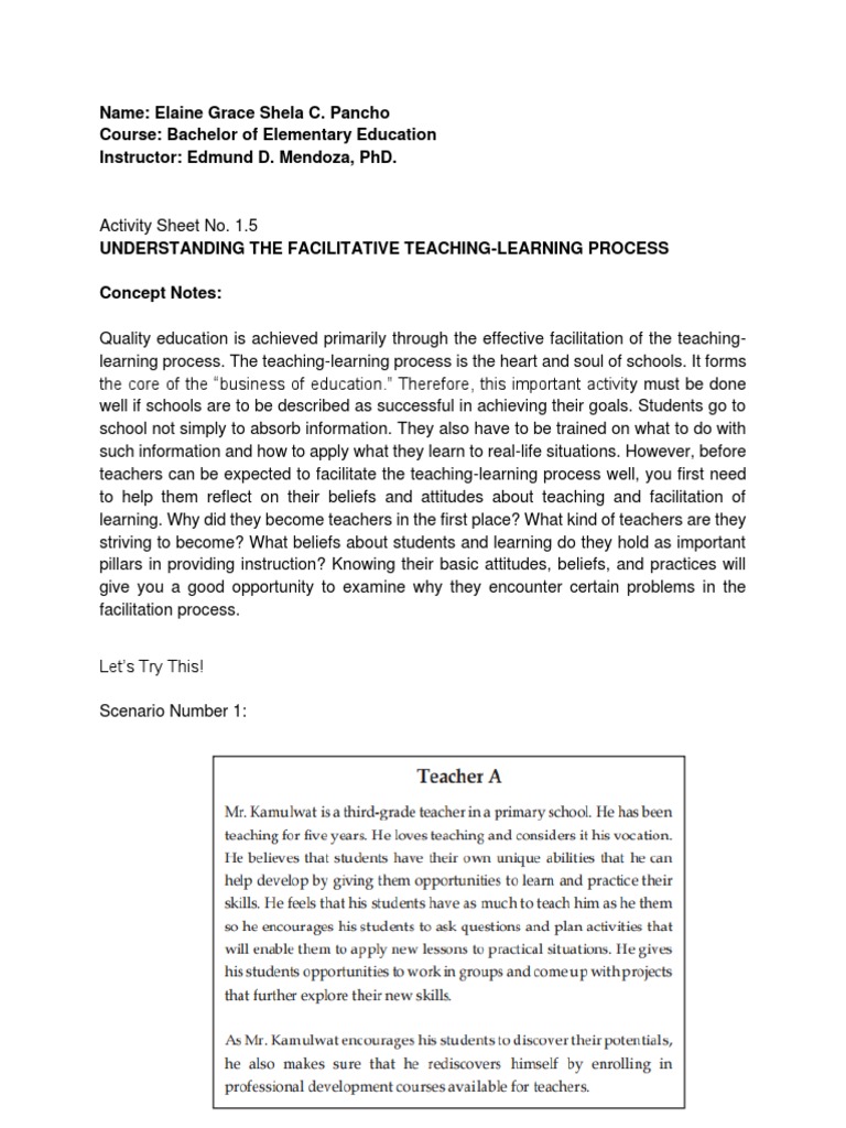 Facilitating Effective Teaching-Learning | PDF | Career & Growth | Wellness