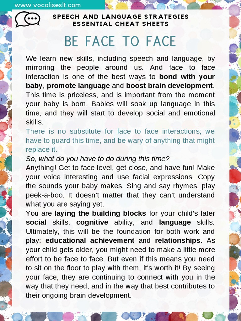 Speech Strategies for Early Language Development | PDF | Vocabulary ...