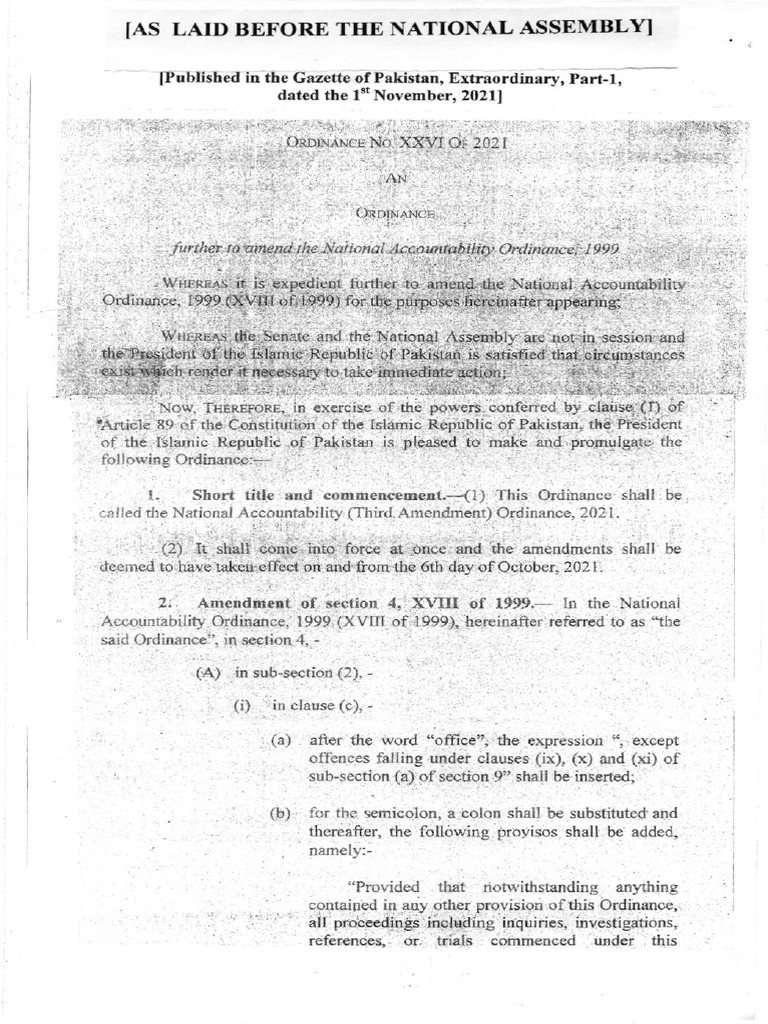 The National Accountbility (third amendment) Ordinance 2021 PDF