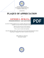 Plaque of Appreciation 2023