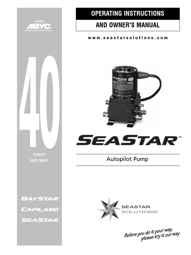 Manual Autopilot Pompa SeastarUnlocked PDF Pump Electrical Connector