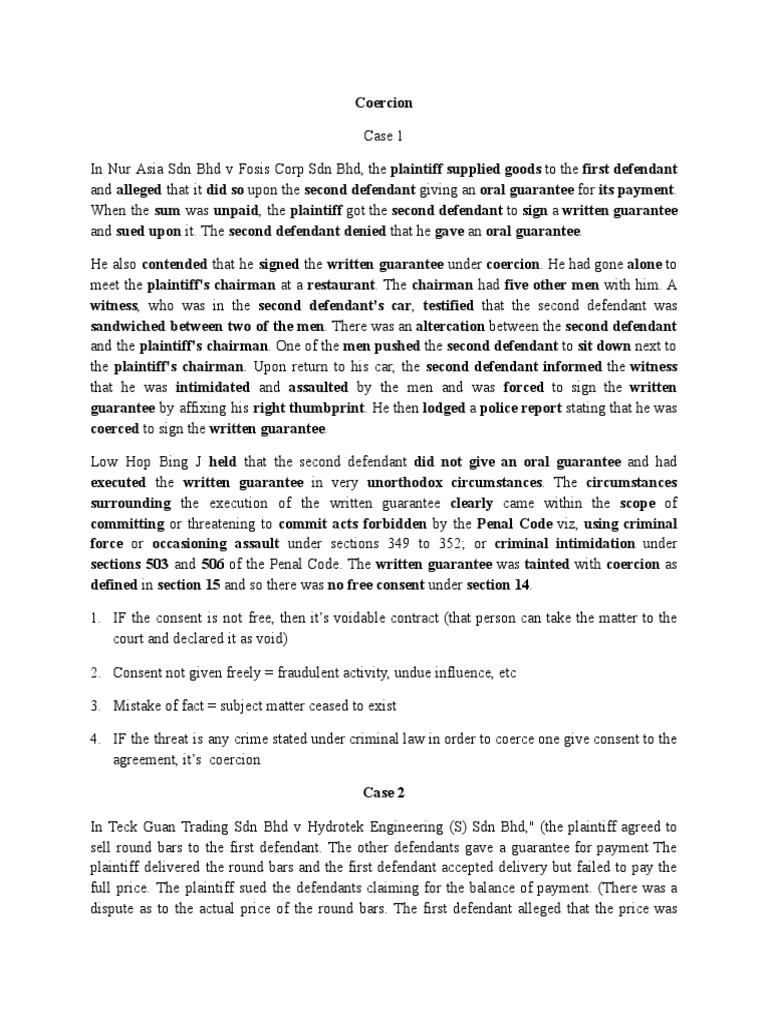 Exercise 1 void voidable contract cases pdf law of obligations