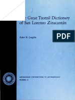 The Great of San Lorenzo: Tzotzil Dictionary Zinacantan