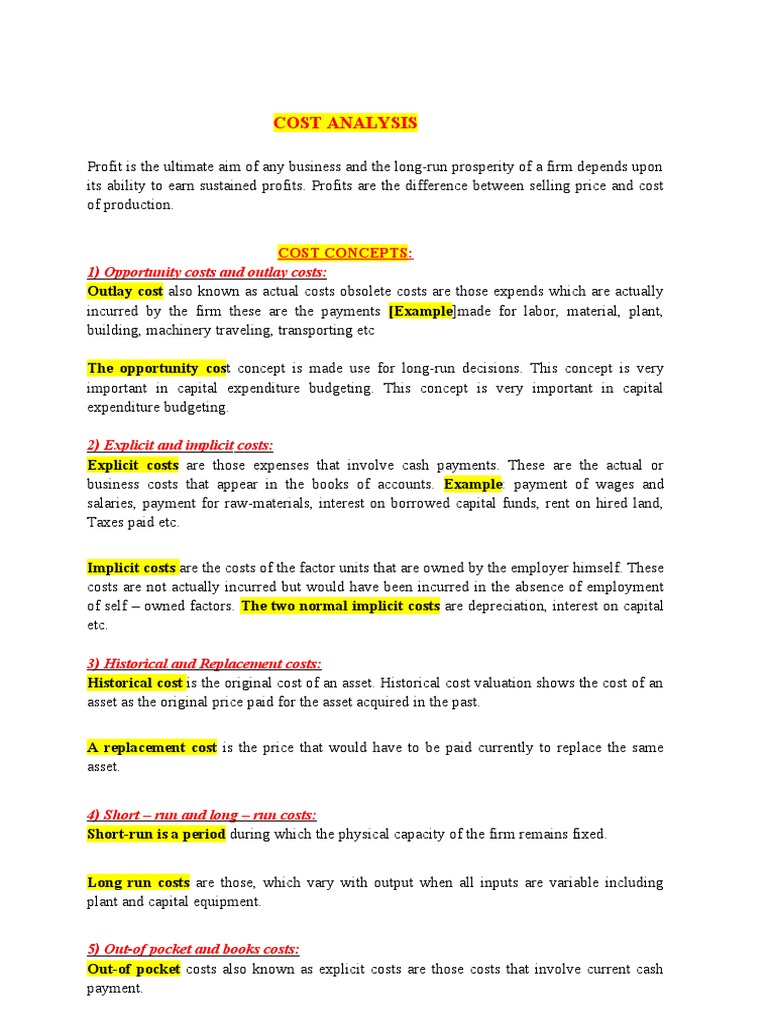 Business Cost Analysis Guide | PDF | Monopoly | Cost