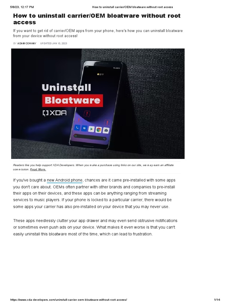 Remove Android Bloatware Easily | PDF | Mobile App | Android (Operating ...